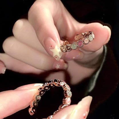 Open Gemstone Ring Faux