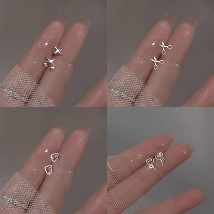 (Various Earring Sterling Silver Stud Designs)