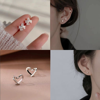 (Various Earring Sterling Silver Stud Designs)