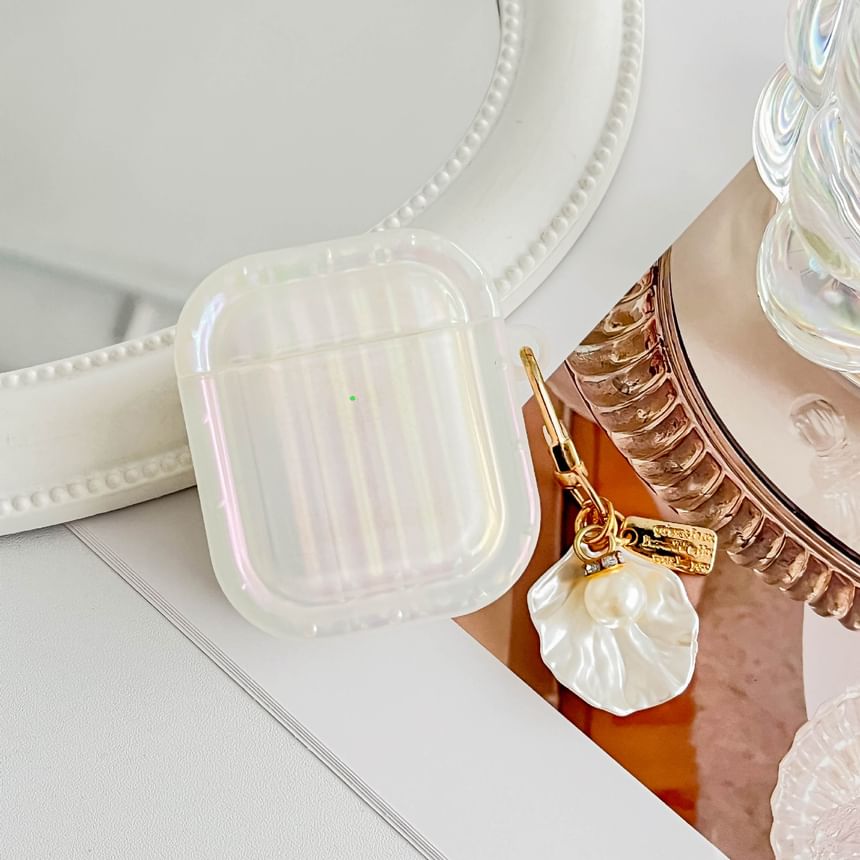 Pro / Skin Case Charm Texture Pearl Shell With White AirPods Stripe Earphone