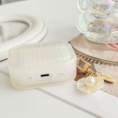 Pro / Skin Case Charm Texture Pearl Shell With White AirPods Stripe Earphone
