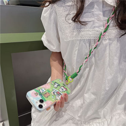 Faux Pearl Phone Pad Lanyard Braided with