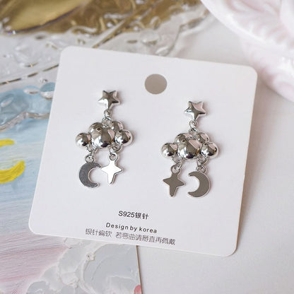 Star Alloy Dangle Earring Cloud Moon