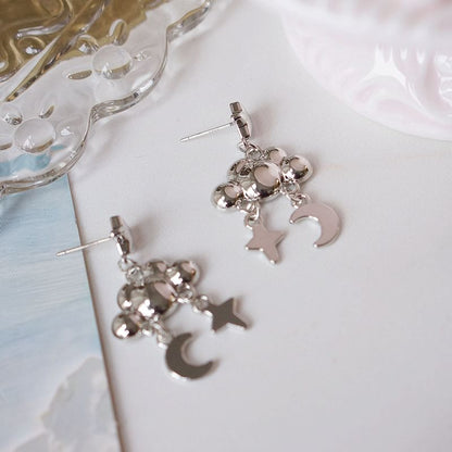 Star Alloy Dangle Earring Cloud Moon