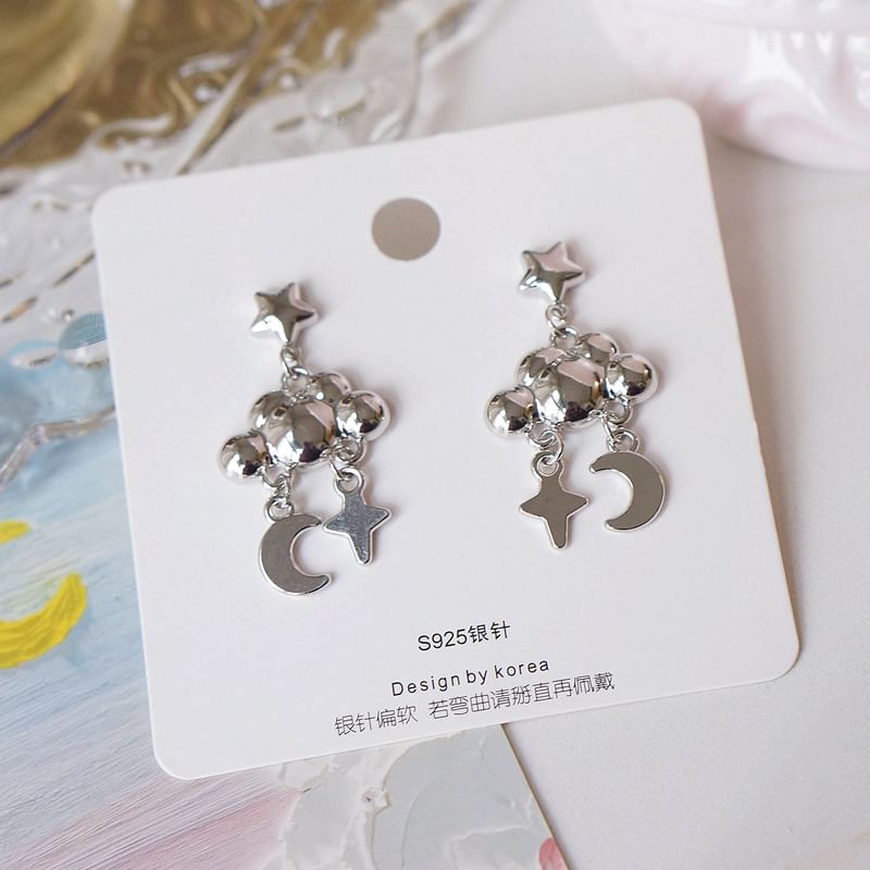 Star Alloy Dangle Earring Cloud Moon