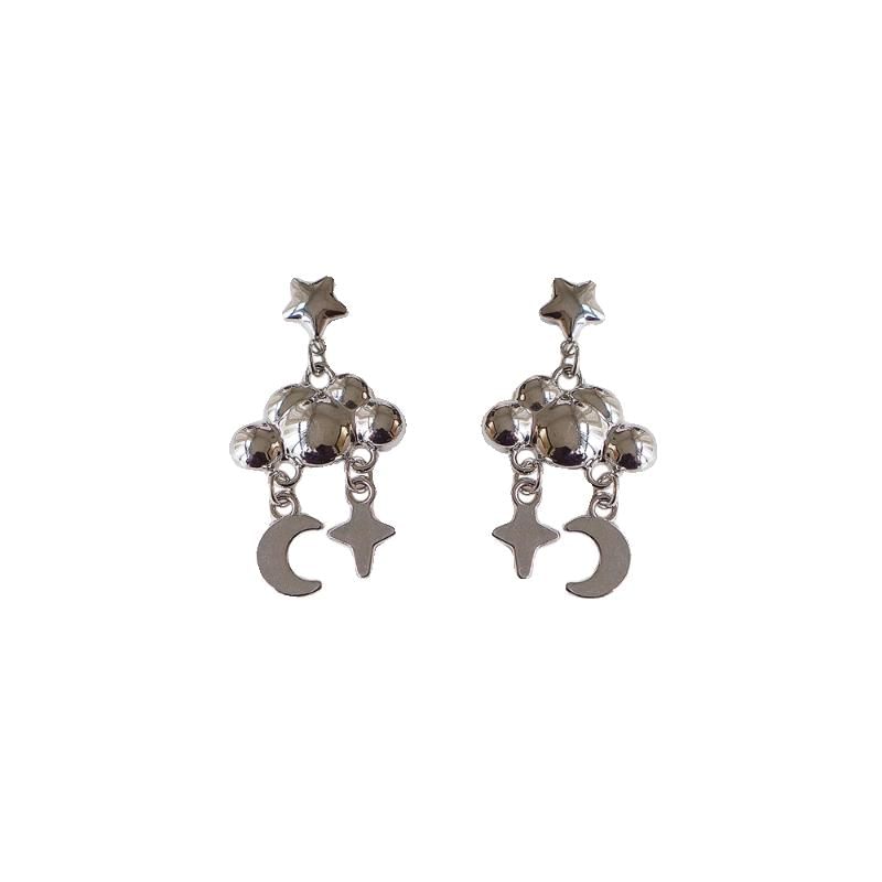 Star Alloy Dangle Earring Cloud Moon