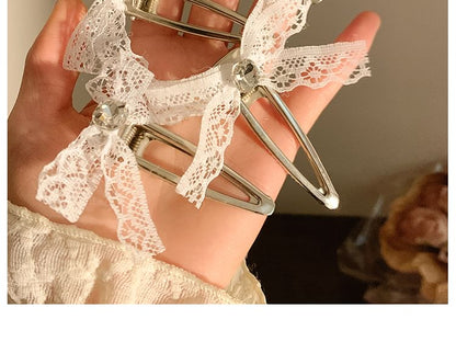 Hair Bow Clip / Lace Set