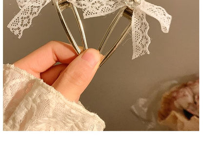 Hair Bow Clip / Lace Set