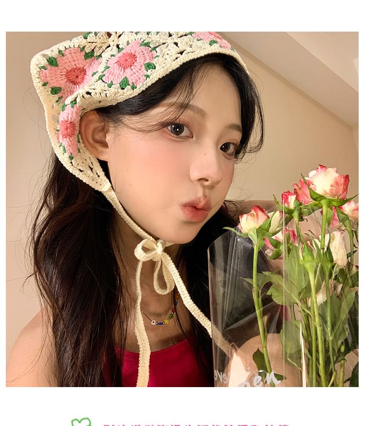 Lace Crochet Scarf Floral