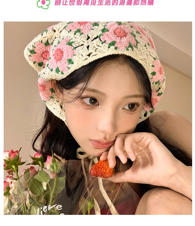 Lace Crochet Scarf Floral