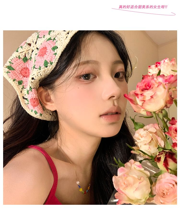 Lace Crochet Scarf Floral