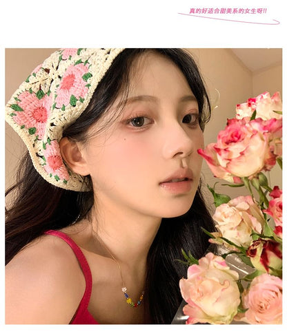 Lace Crochet Scarf Floral