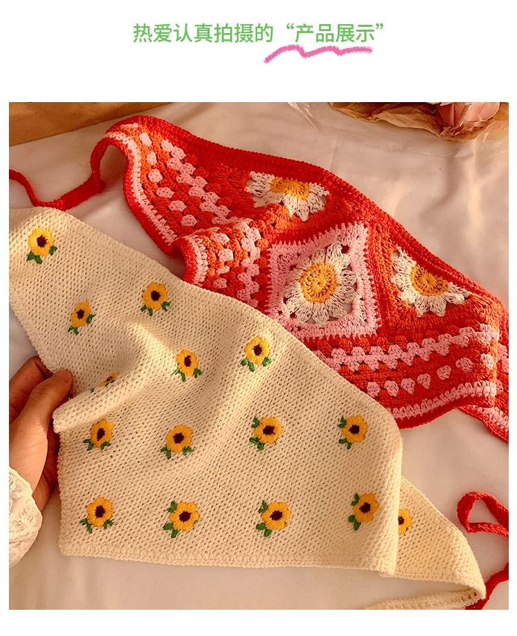 Lace Crochet Scarf Floral