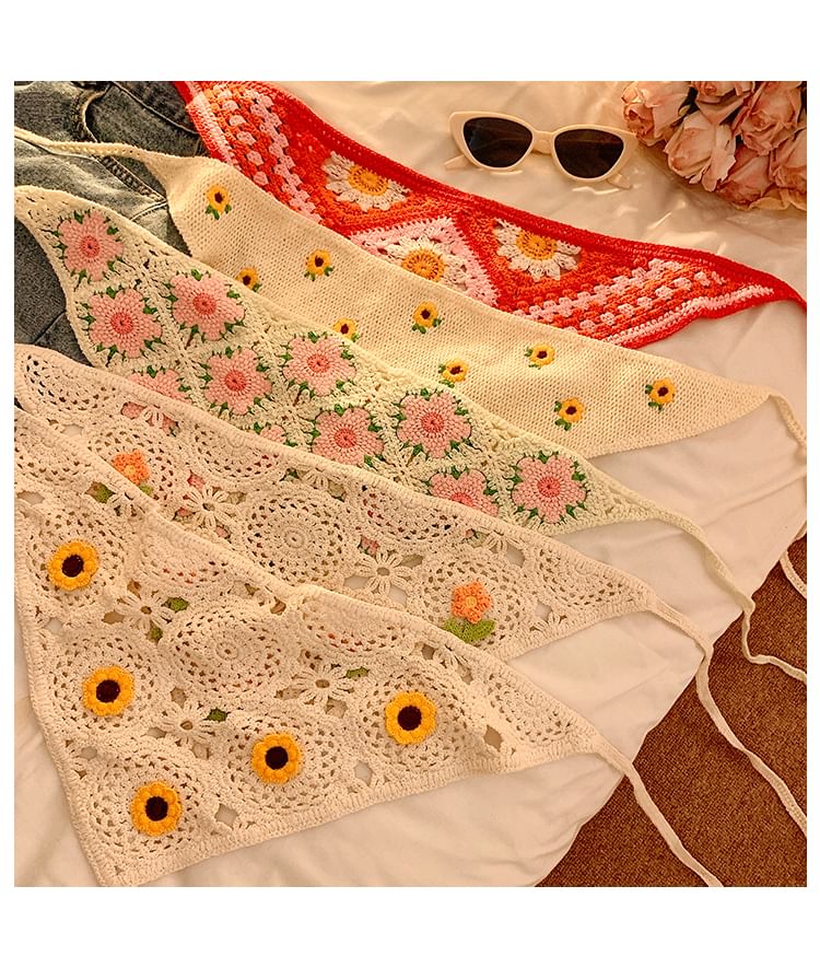 Lace Crochet Scarf Floral