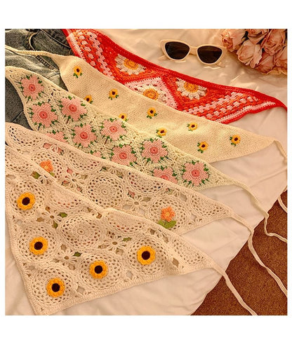 Lace Crochet Scarf Floral