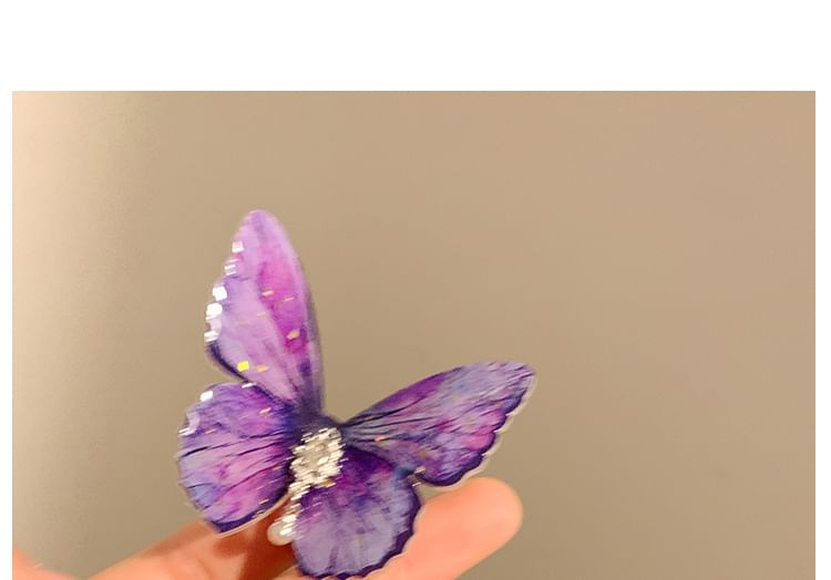 / Set Clip Butterfly Hair Rhinestone