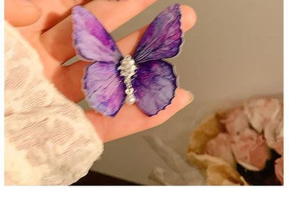 / Set Clip Butterfly Hair Rhinestone