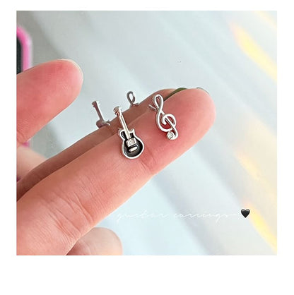 Stud Ear Sterling Silver Asymmetrical