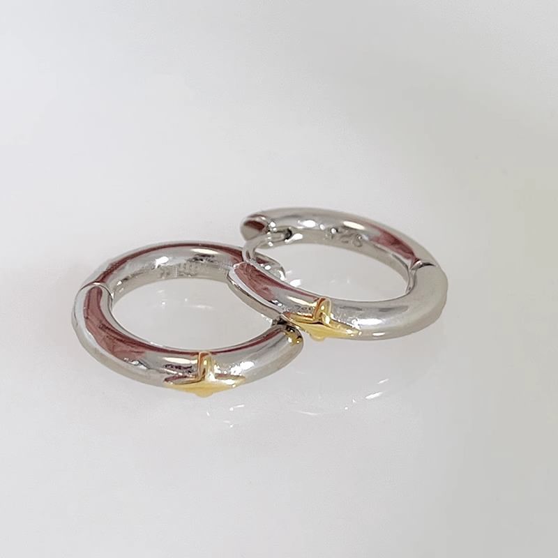 Silver Sterling Huggie Star Earring