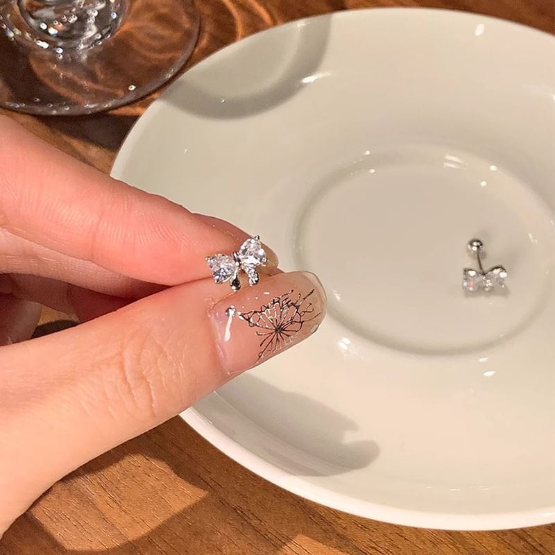 Ear Bow Rhinestone Stud