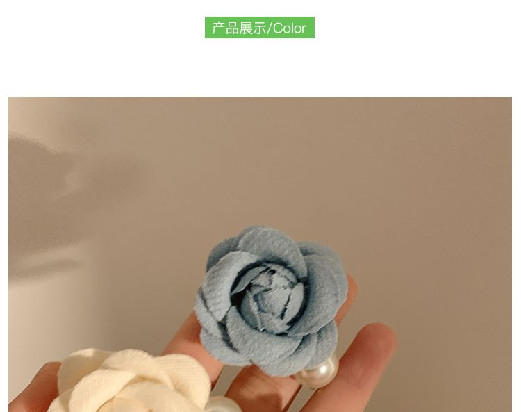 Pearl Faux Clip Fabric Floral Hair