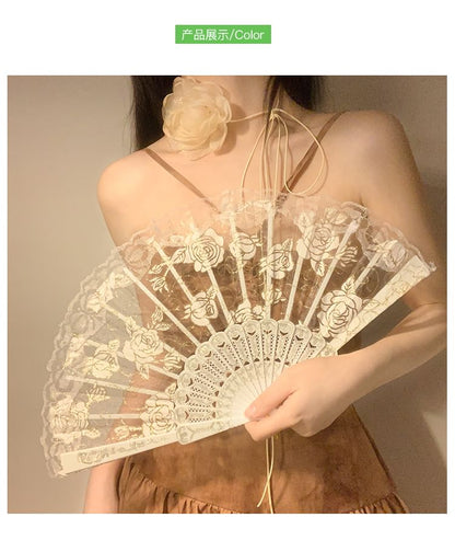 Floral Choker Designs) / Lace Foldable Hand (Various Set Fan