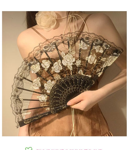 Floral Choker Designs) / Lace Foldable Hand (Various Set Fan