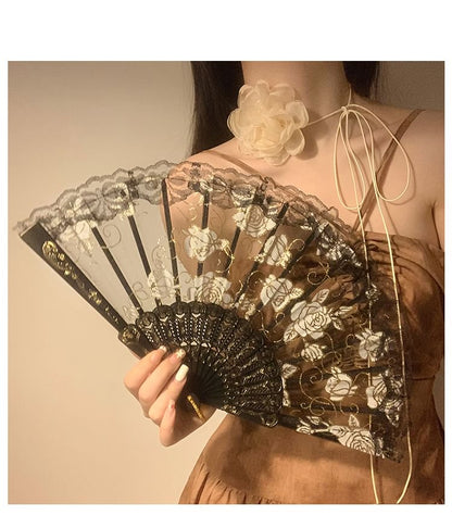 Floral Choker Designs) / Lace Foldable Hand (Various Set Fan