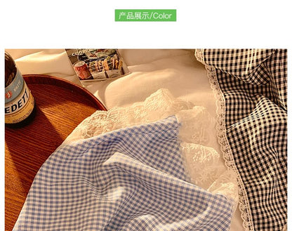 Trim Designs) Head Plaid Lace Triangle Scarf (Various