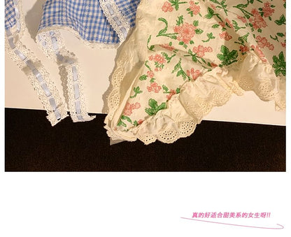 (Various Lace Designs) / Trim Scrunchie Triangle Set Scarf Head