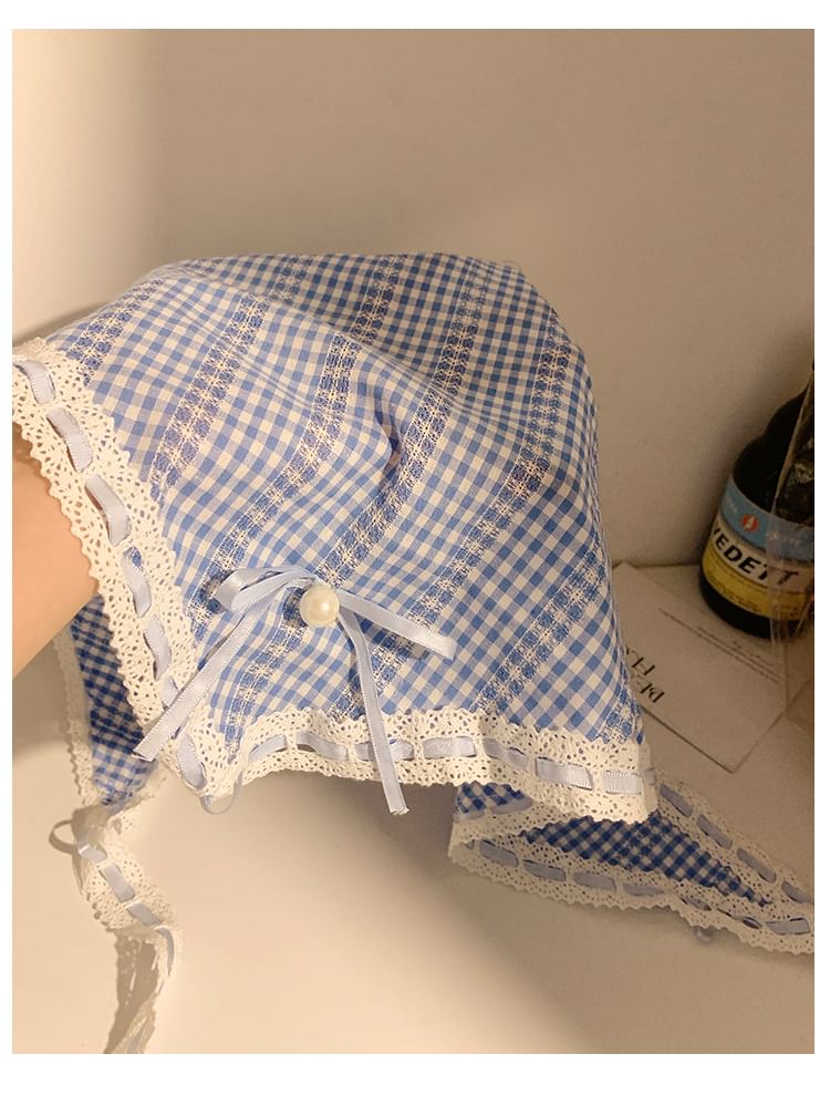 Print Headkerchief Lace / Set Trim Scrunchie