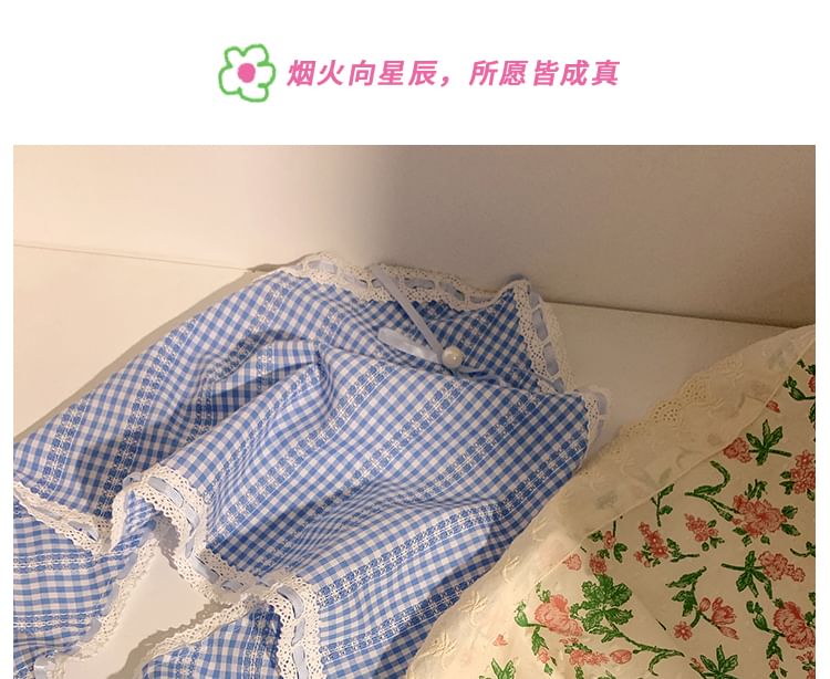 Print Headkerchief Lace / Set Trim Scrunchie