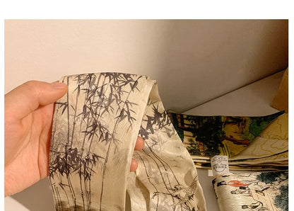 Tie Hair Scarf Narrow Print