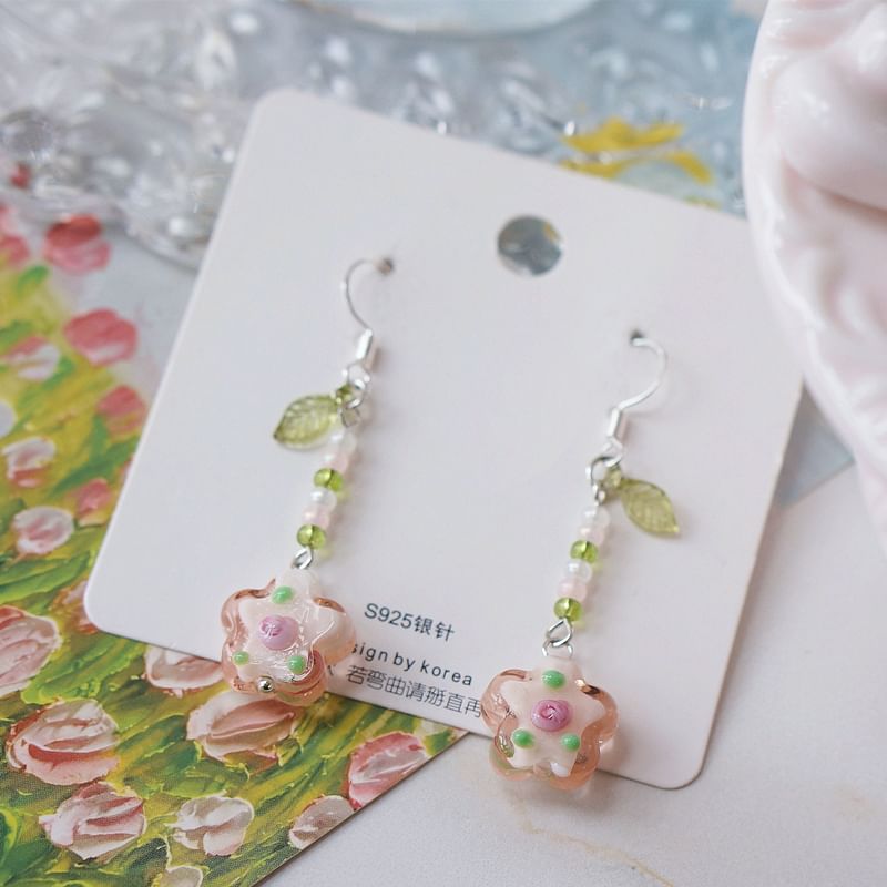 Earring Floral Dangle Alloy