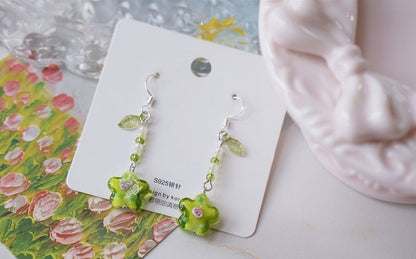 Earring Floral Dangle Alloy