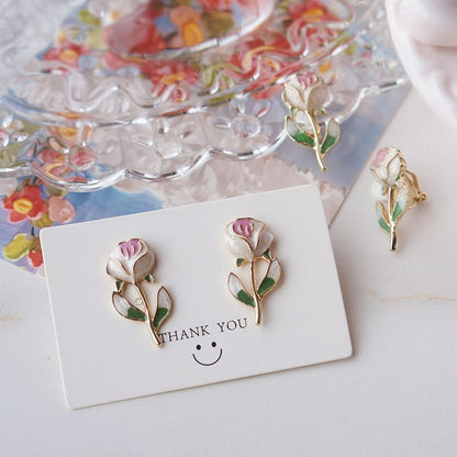 Earring Alloy Floral Stud