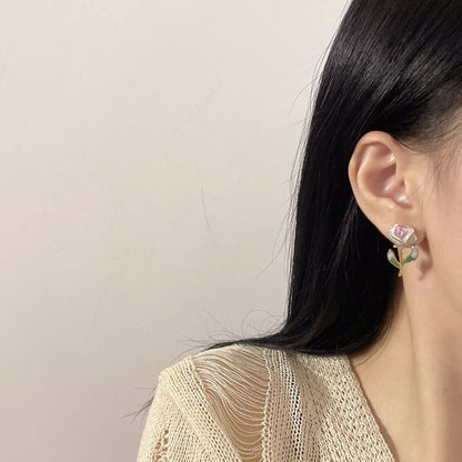 Earring Alloy Floral Stud