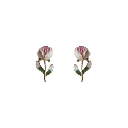 Earring Alloy Floral Stud