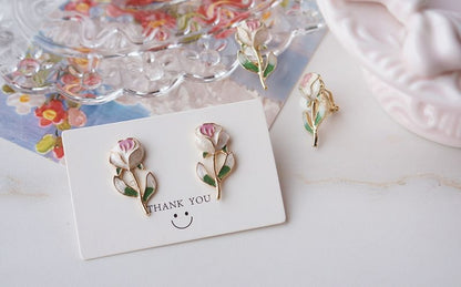 Earring Alloy Floral Stud