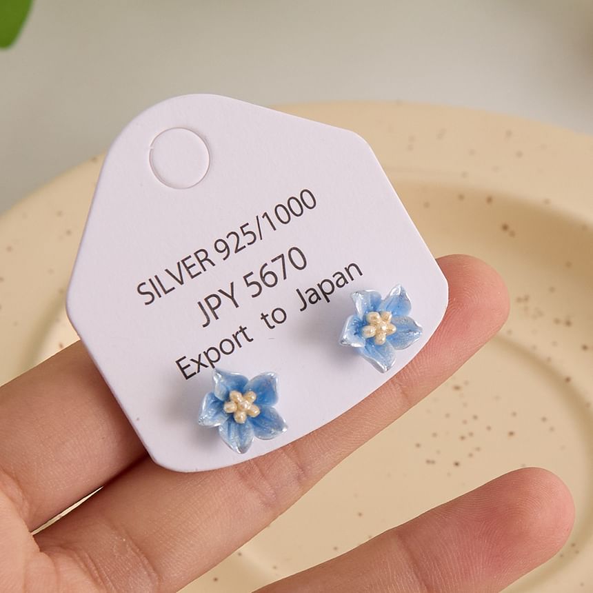 Earring Floral Stud Alloy