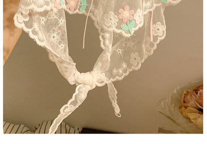 Lace Flower Bandana Embroidered