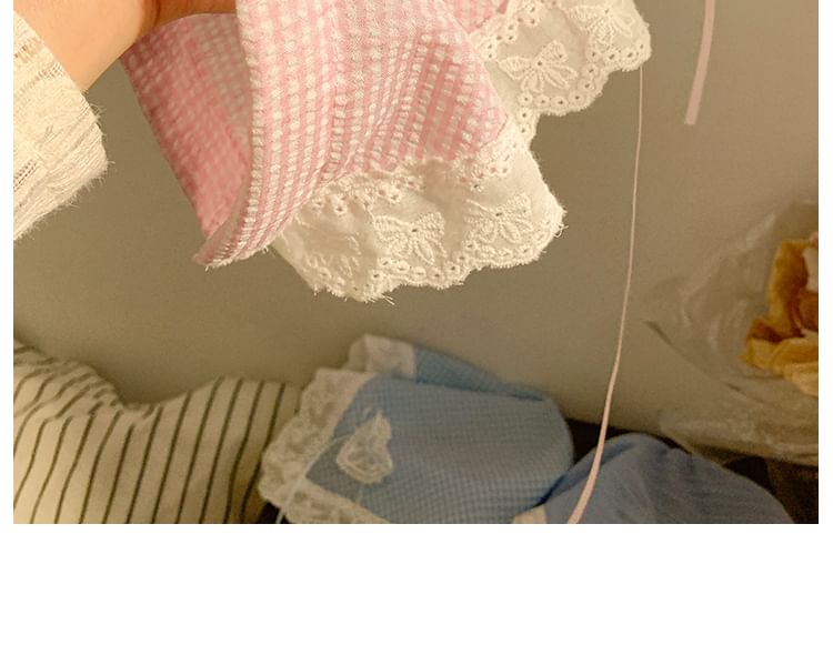 Lace Bandana Designs) Headband (Various Plaid Trim