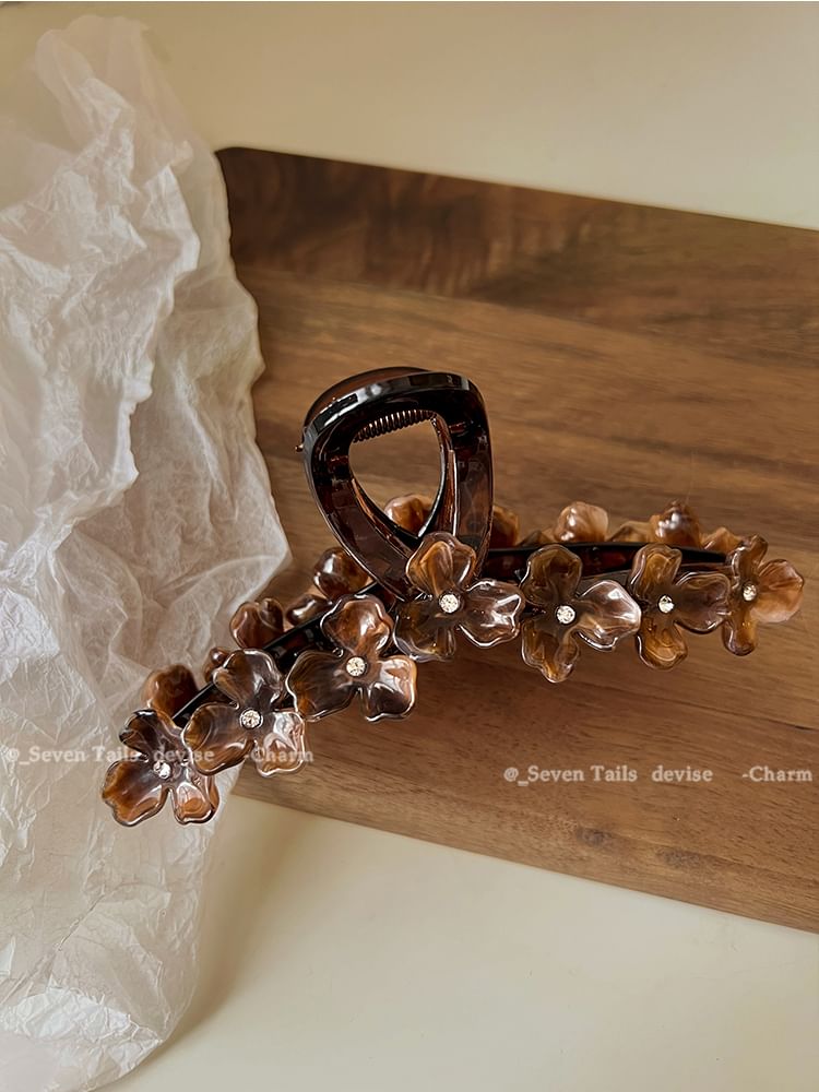 Claw Floral Rhinestone Hair