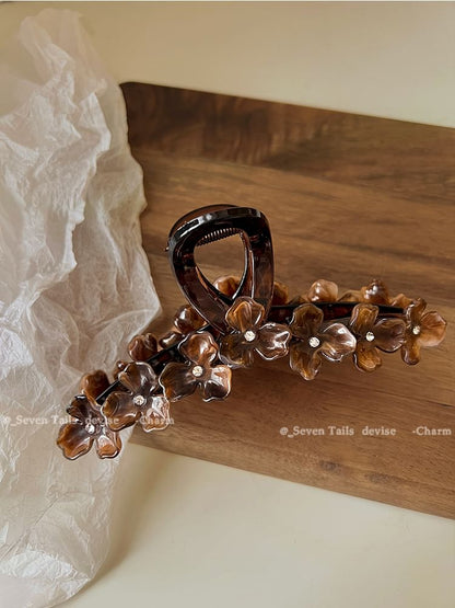 Claw Floral Rhinestone Hair