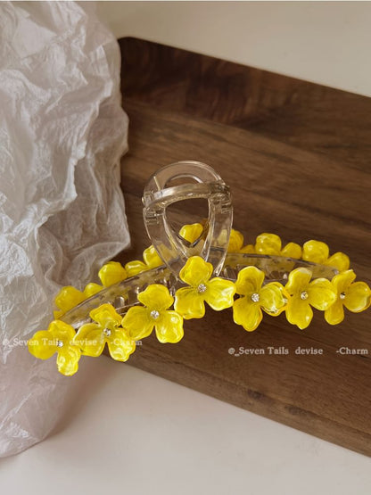 Claw Floral Rhinestone Hair