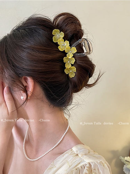 Claw Floral Rhinestone Hair