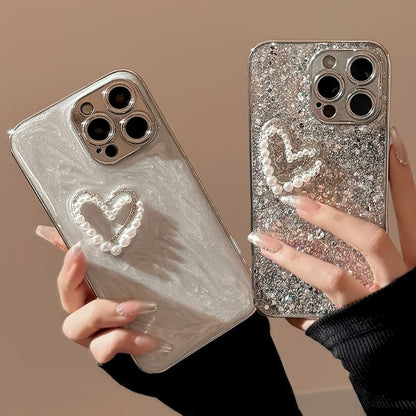 Pearl Heart Phone Case Faux
