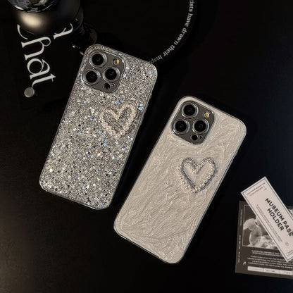 Pearl Heart Phone Case Faux