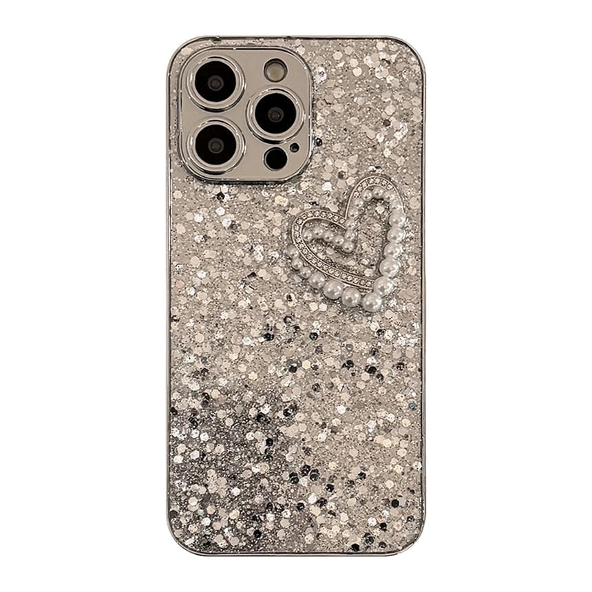 Pearl Heart Phone Case Faux