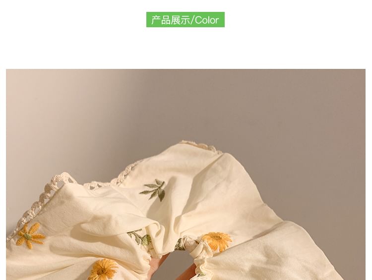 / (Various Floral Embroidered Scrunchie Bandana Designs)